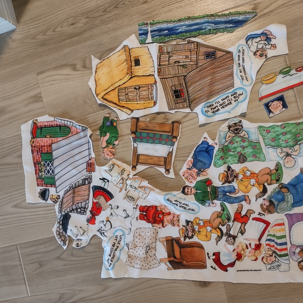 Vintage Felt Storyboard Pieces - Colorful Nursery Game Pieces